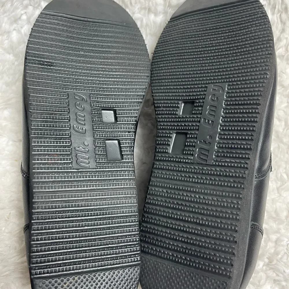 Mt.Emey Double VStraps Black Leather Men Therapeutic Shoes Size10.5.